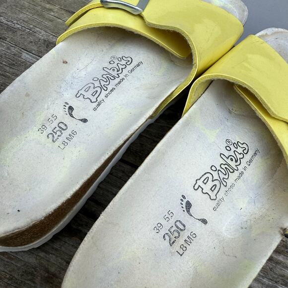 Birkenstock Birki's Catalina Buckle Slide Wide Strap Sandals Yellow 39 L8 M6 - Picture 6 of 8